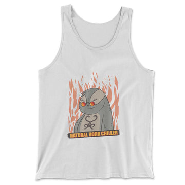 Natural Born Chiller Men/Unisex Tank in White color